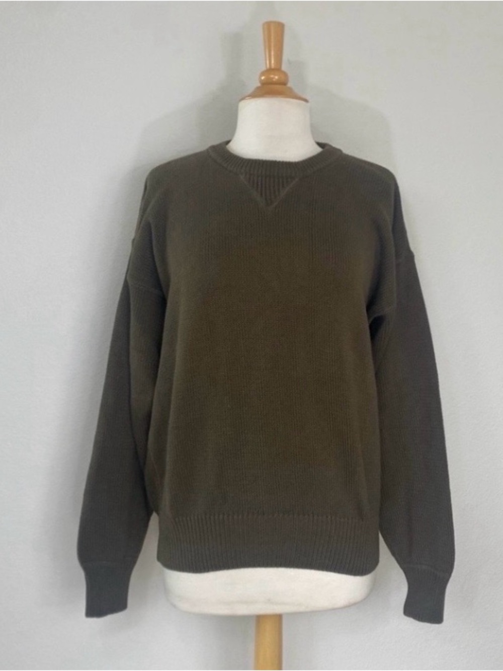 Vintage GAP Women's Olive 100% Cotton Oversize Knit Sweater Size Small Coastal